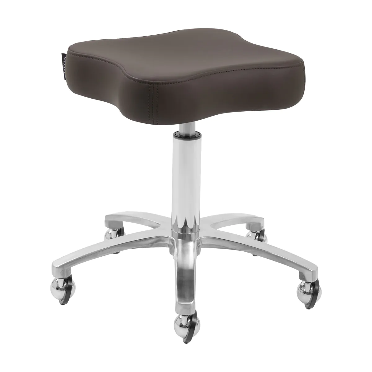 Omega Supremo Swivel Stool Brown & Silver