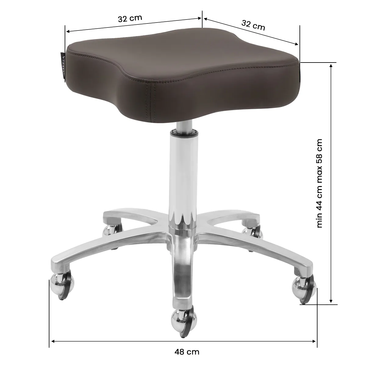 Omega Supremo Swivel Stool Brown & Silver - Image 5