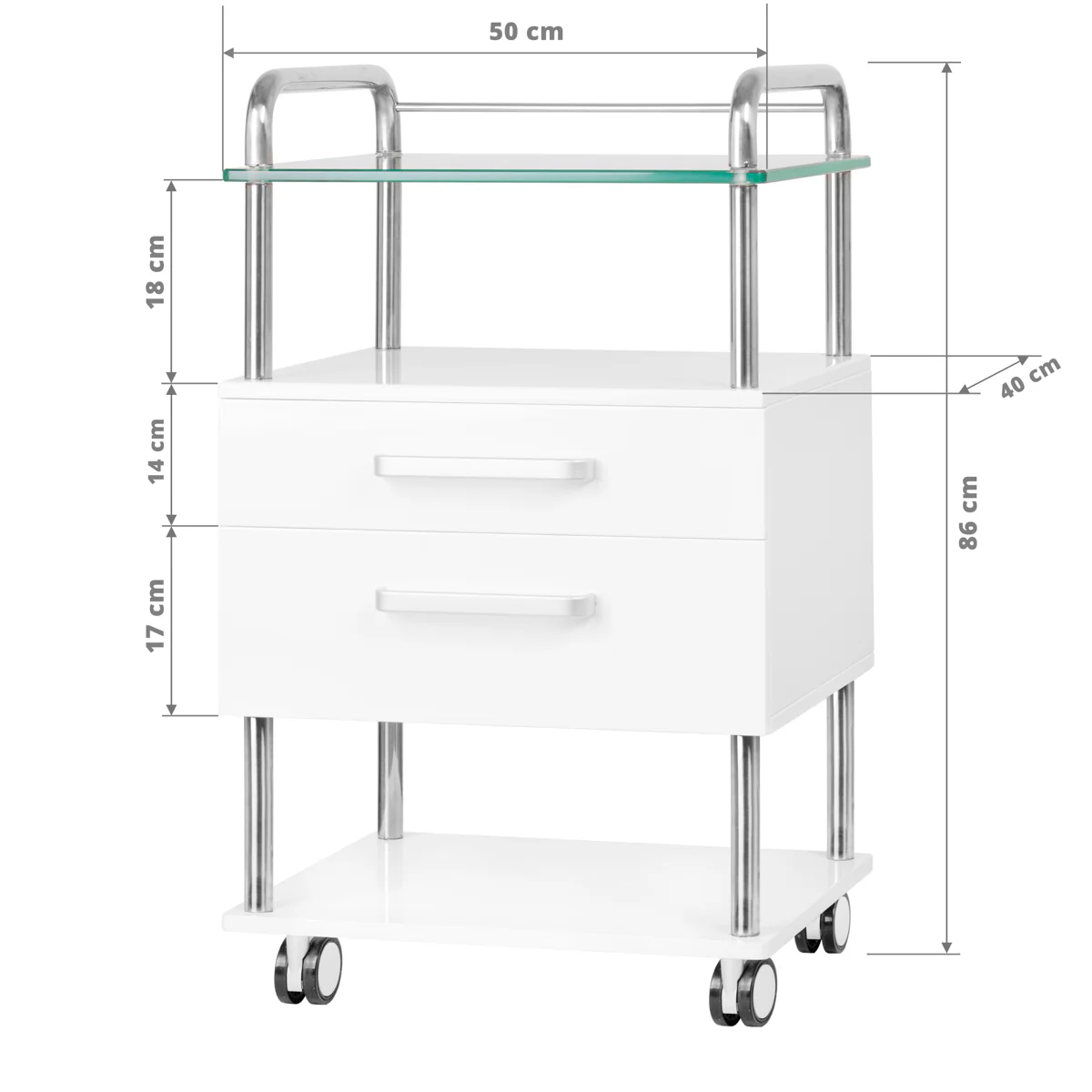 Podiatry Beauty Trolley 6052 White - Image 2