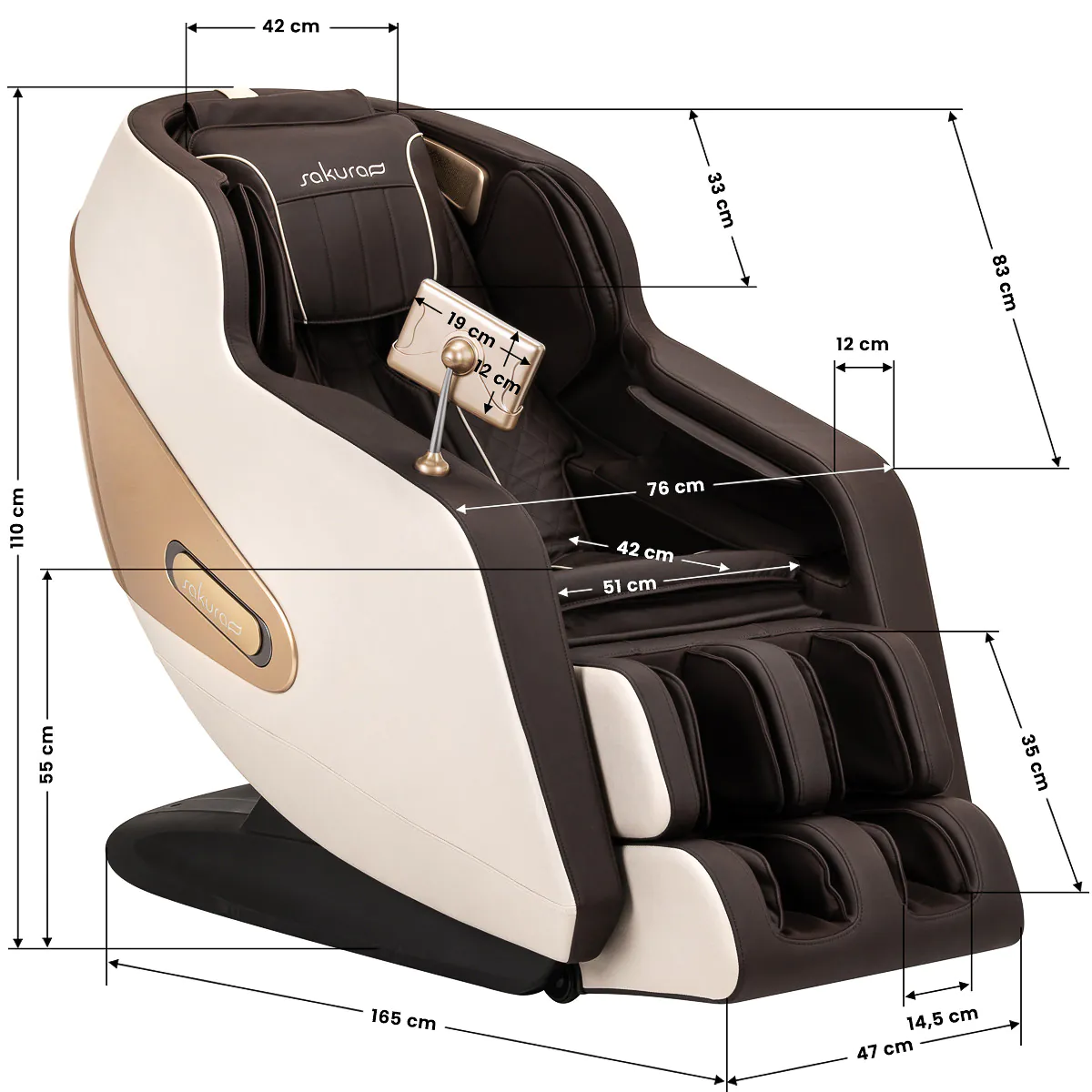 Sakura Comfort Plus 806 Massage Chair Brown - Image 17