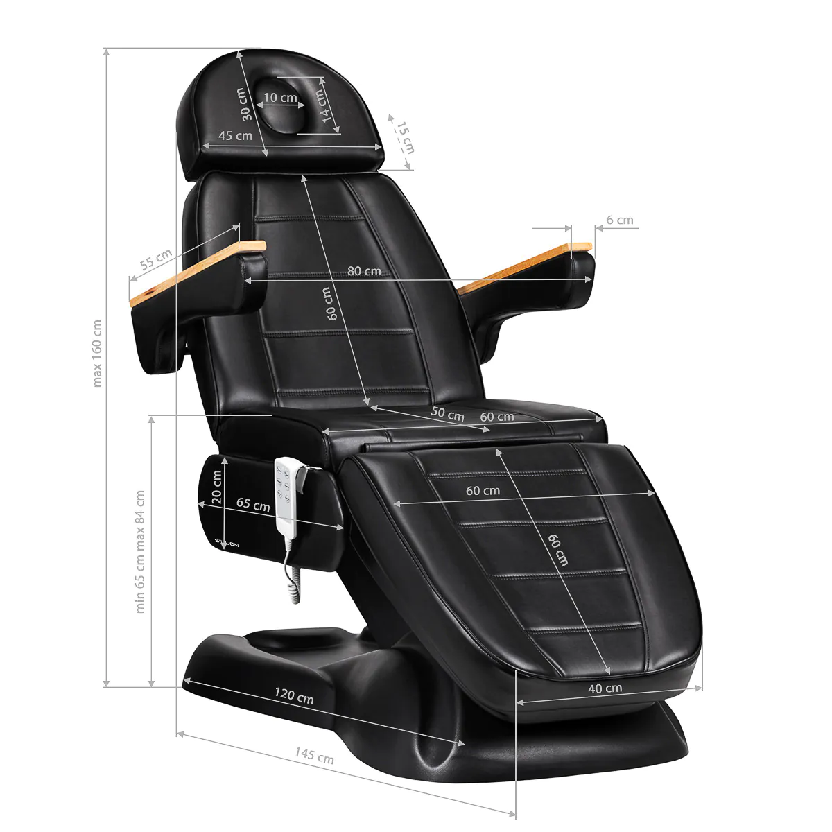 Sillon Electric Cosmetic Chair Lux 273B + Stool 304 Black - Image 17