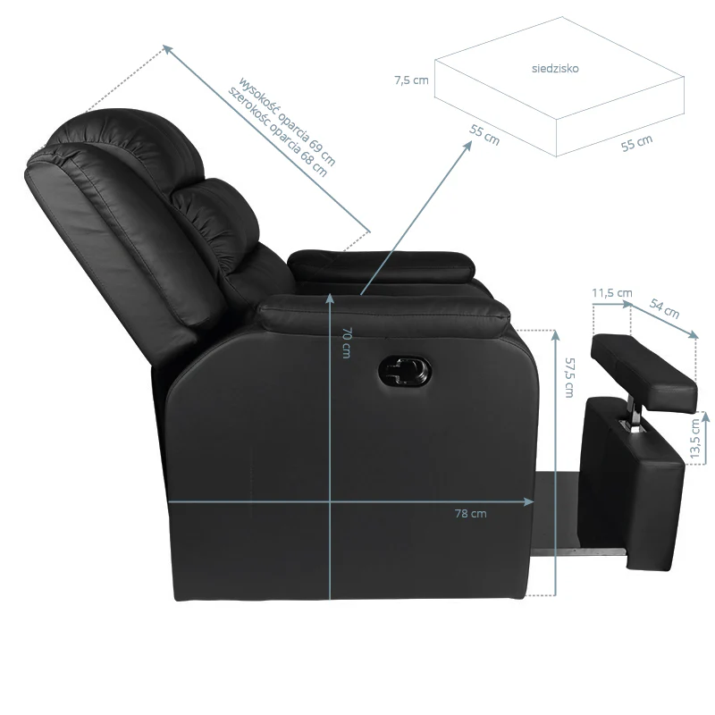 ActiveShop Spa Chair for Pedicure Hilton Black - Image 2