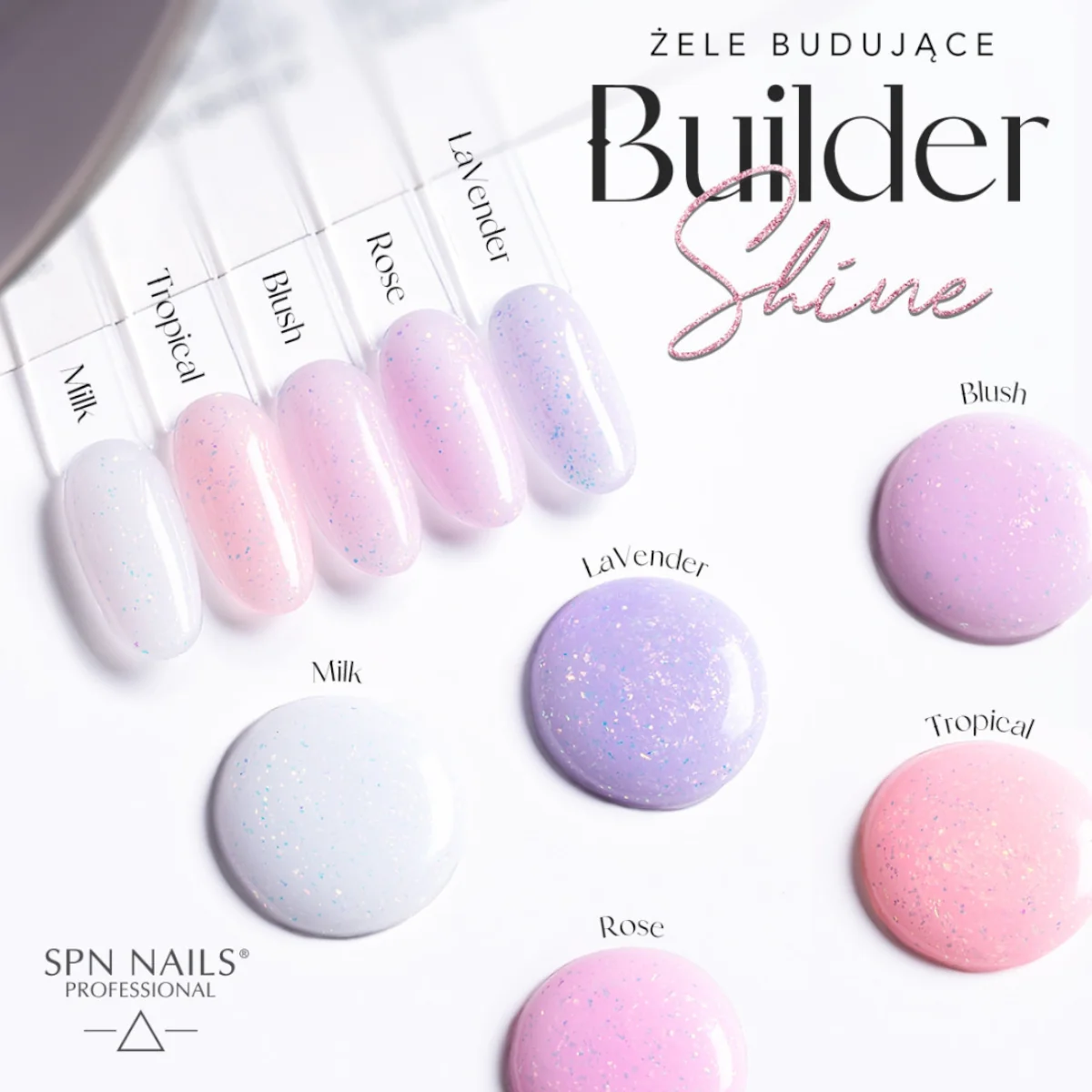 SPN Nails Builder Shine Gel Rose - Image 5
