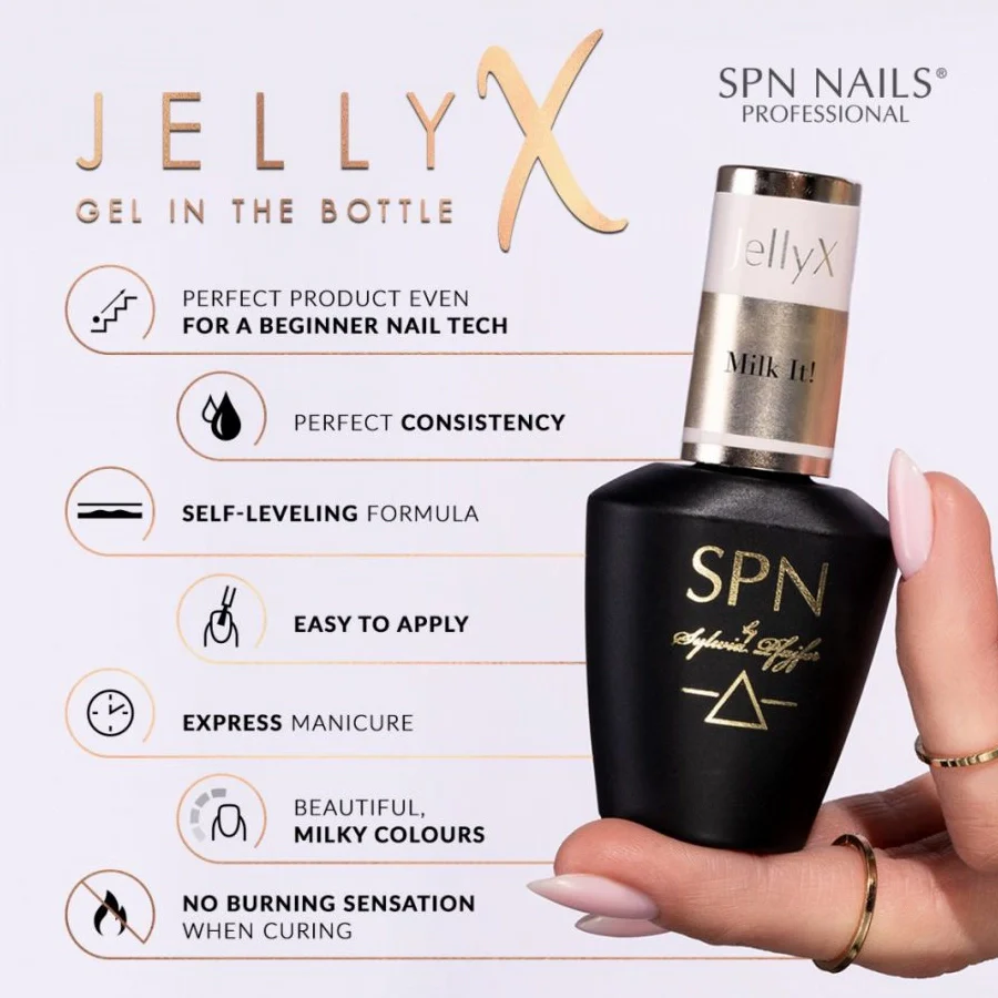 SPN Nails Jellyx UV/LED Gel Nail Polish Baby Powder - Image 3