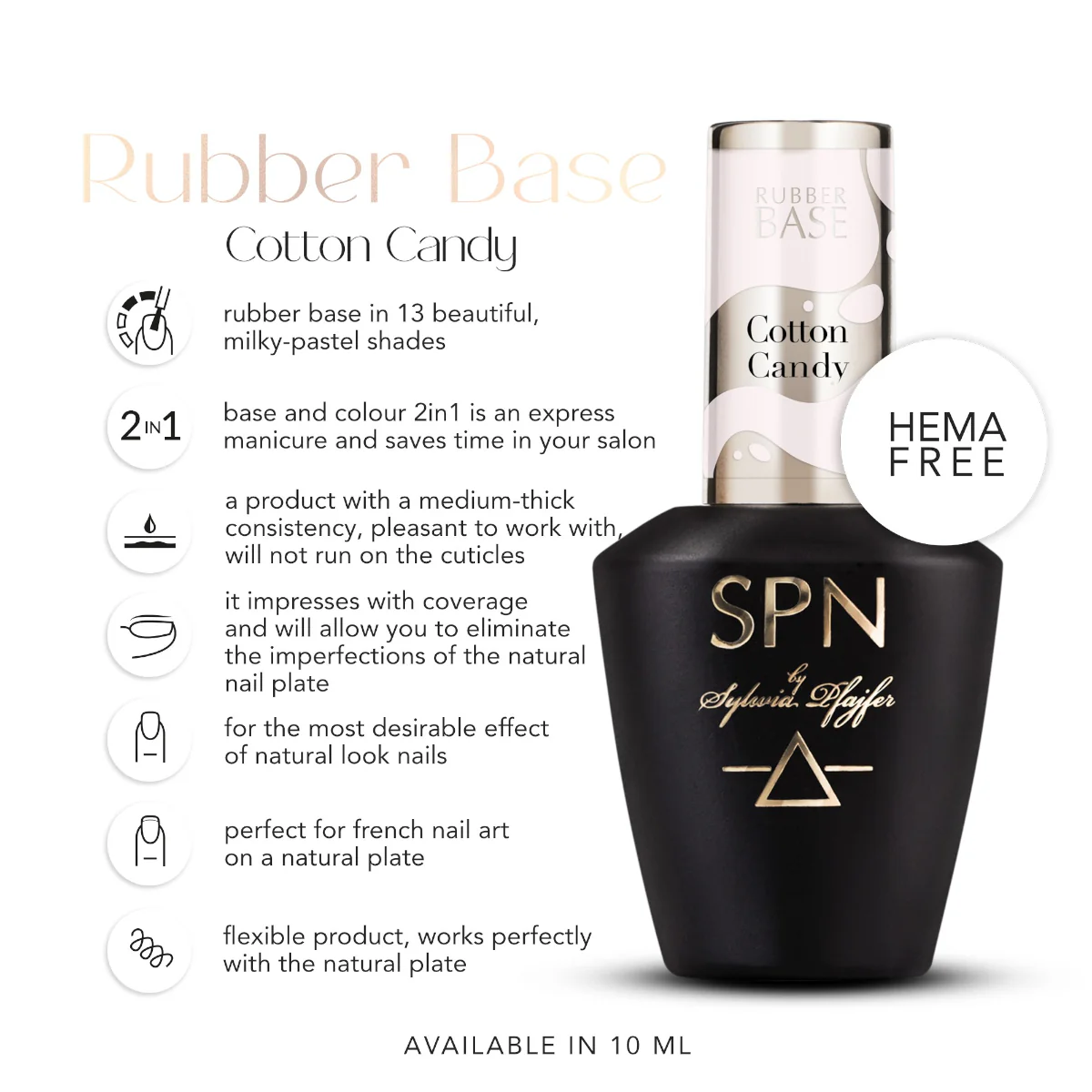SPN Nails Rubber Base COLOR & GO! Cotton Candy - Image 3