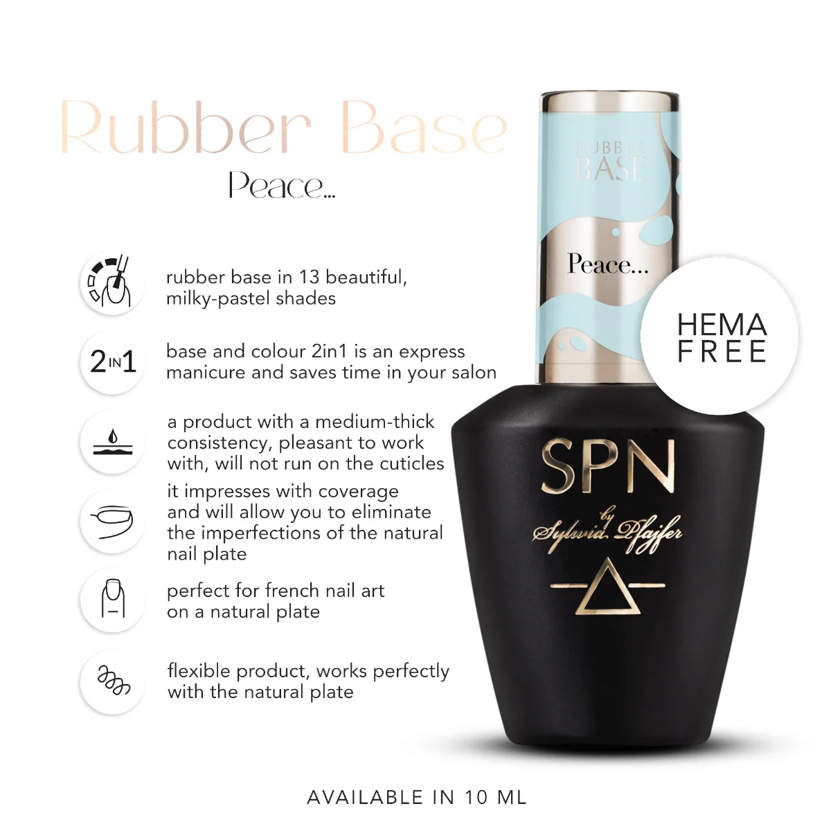SPN Nails Rubber Base COLOR & GO! Peace... - Image 3