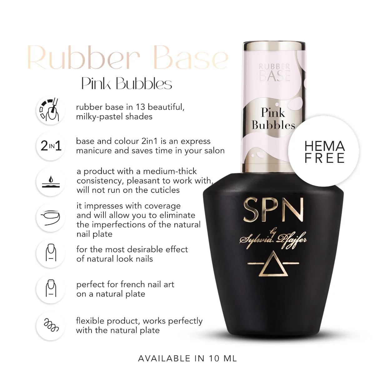 SPN Nails Rubber Base COLOR & GO! Pink Bubbles - Image 3