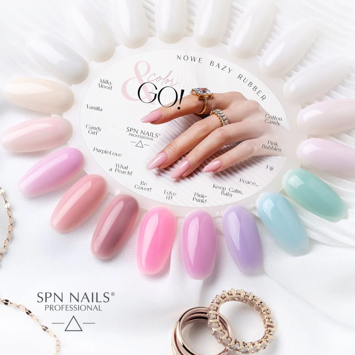 SPN Nails Rubber Base COLOR & GO! Pink Bubbles - Image 6