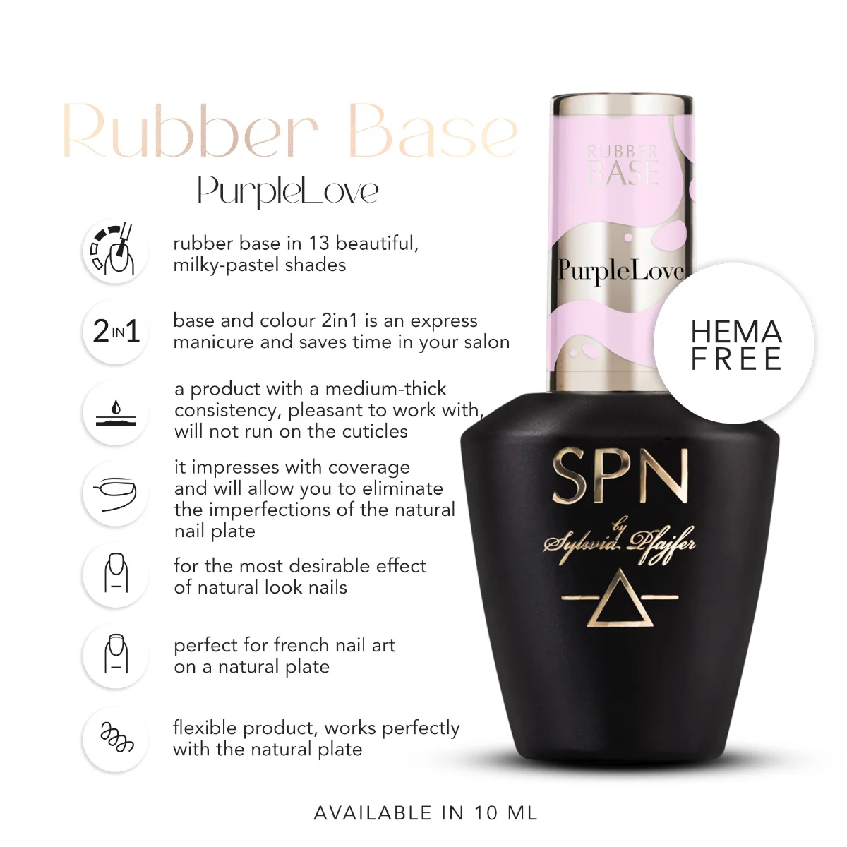 SPN Nails Rubber Base COLOR & GO! PurpleLove - Image 3