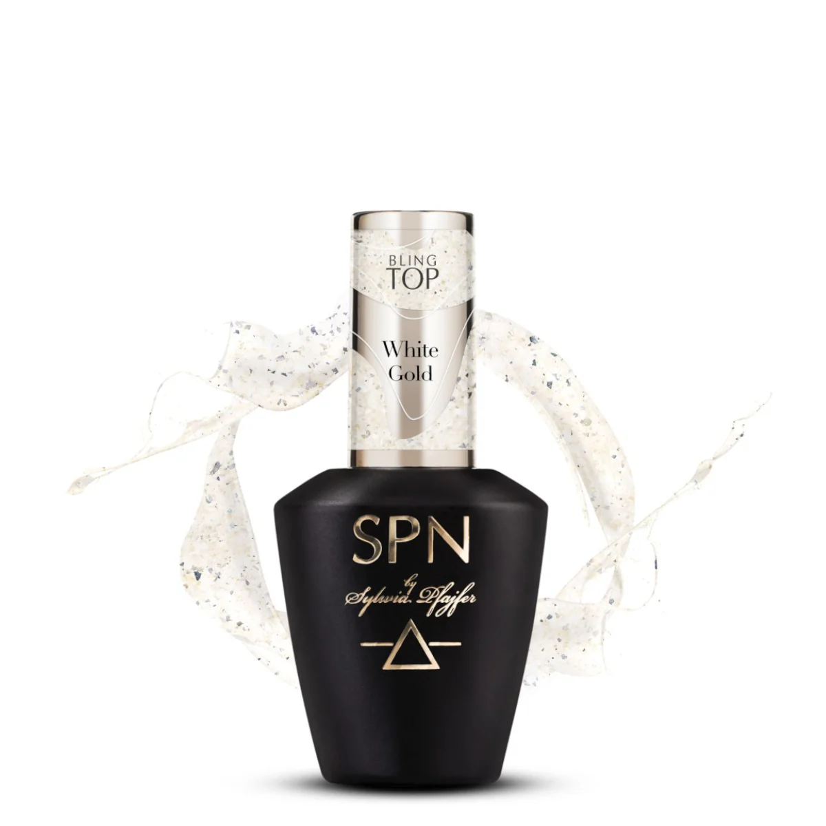 SPN Nails UV LaQ Bling Top White Gold