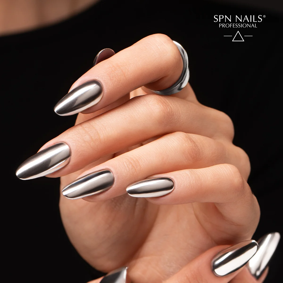 SPN Nails UV/LED Gel Polish Silver Chrome - Image 2