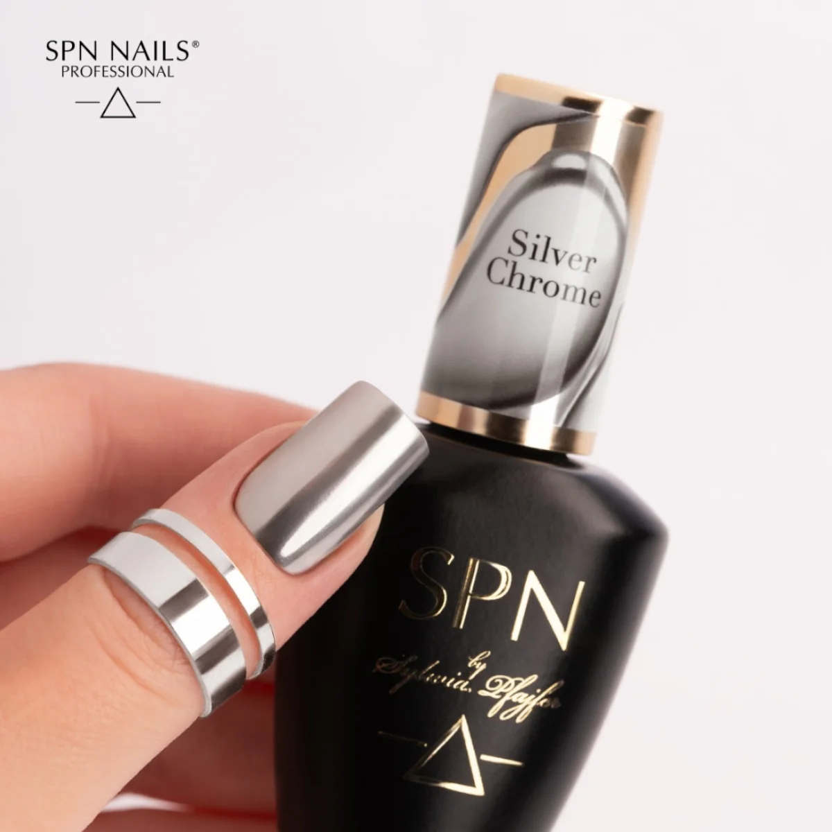 SPN Nails UV/LED Gel Polish Silver Chrome - Image 3