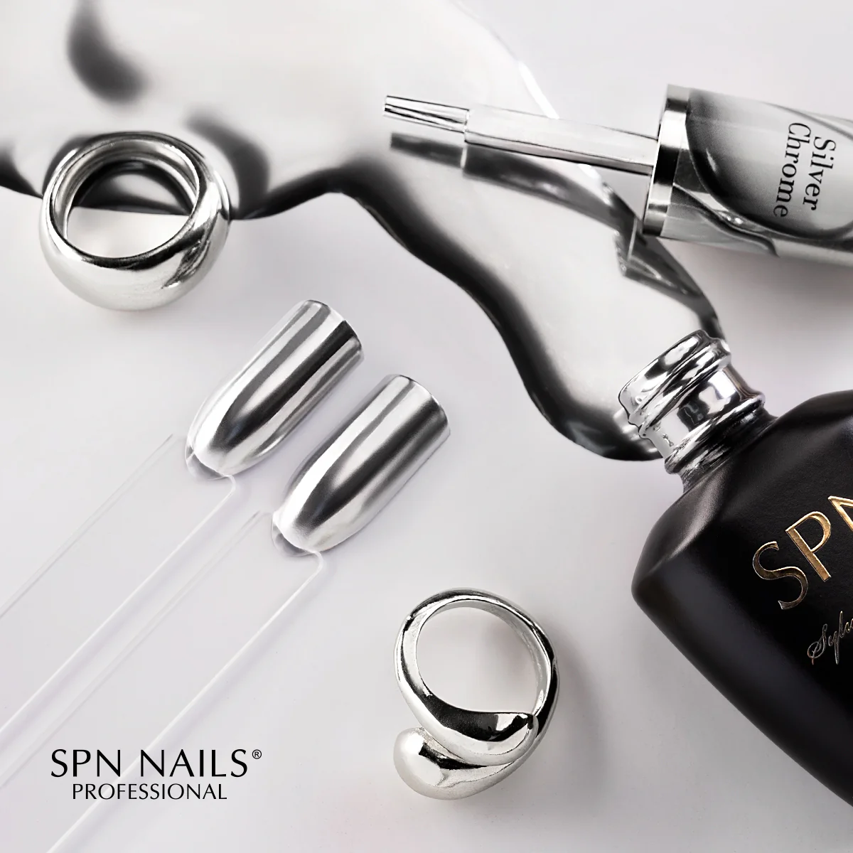 SPN Nails UV/LED Gel Polish Silver Chrome - Image 6