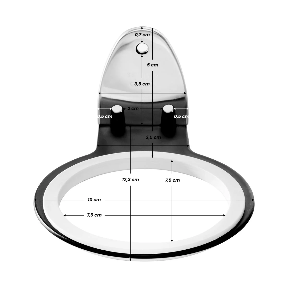 ACTIVESHOP Wall holder for hair dryer Q96 black - Image 3